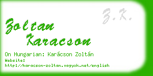 zoltan karacson business card